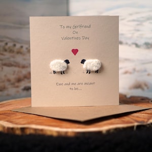 Tarjeta de San Valentín para novia / Tarjeta de oveja / Tarjeta de amor
