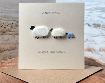 New Baby Boy Card | New Arrival Card | Personalised New Baby Card | New Parents Card |New Grandparents Card