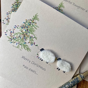 Carte de Noël | Carte de Joyeux Noël | moutons | carte personnalisée | Pour vous deux | image 2