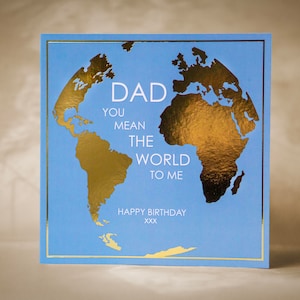 Tarjeta de cumpleaños para papá / Tarjetas de feliz cumpleaños para papá / Significas el mundo para mí / Feliz cumpleaños para él / Saludos masculinos /