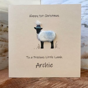 Nouvelle carte de Noël pour bébé garçon | Joyeux 1er Noël | Carte de Noël personnalisée |