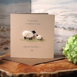 Grandma Mother's Day Card Mothering Sunday Card Sheep Card image 1