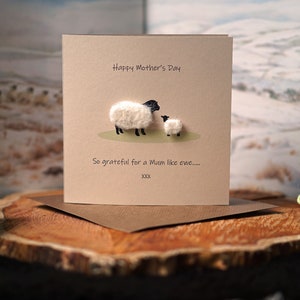 carte pour la fête des mères | Tellement reconnaissant pour une mère comme une brebis | carte maman | Carte personnalisée