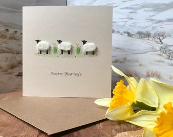 Frohe Ostern Karte | Lamm Osterkarte | Handarbeit | Personalisiert