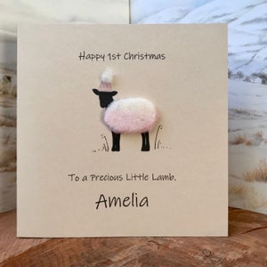 Tarjeta de Navidad para niña recién nacida / Tarjeta de feliz primera Navidad / Tarjeta de Navidad personalizada /