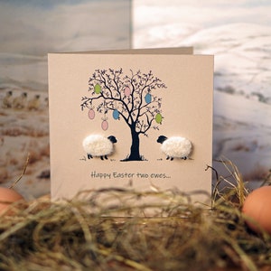 Happy Easter Card Sheep Easter Card Handmade Personalised zdjęcie 1