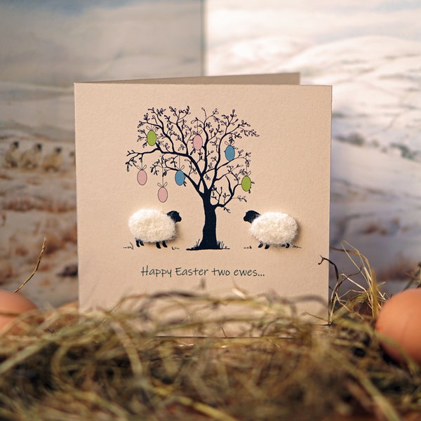 Happy Easter Card | Sheep Easter Card | Handmade | Personalised