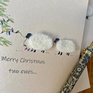 Carte de Noël | Carte de Joyeux Noël | moutons | carte personnalisée | Pour vous deux | image 3