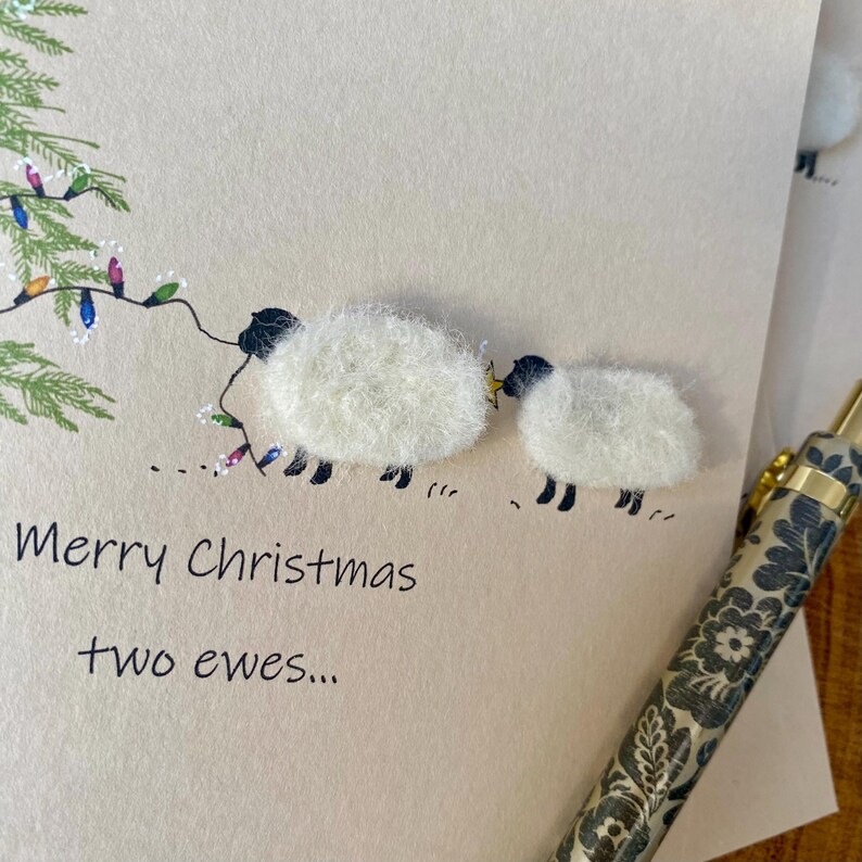 Carte de Noël | Carte de Joyeux Noël | moutons | carte personnalisée | Pour vous deux | image 3