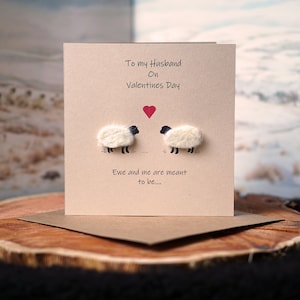 Tarjeta de San Valentín para el esposo / Tarjeta de oveja / Tarjeta de amor