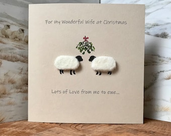 Wife Christmas Card | Sheep Card | Personalised Card | Girlfriend Xmas