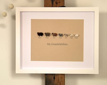 Schaf-Stammbaum-Geschenk | Schaf Geschenk | Stammbaum Druck | Weihnachtsgeschenk | Oma Geschenk | Großeltern Geschenk | Personalisiertes Familiengeschenk.