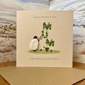 Tarjeta del Día de la Madre / Ovejas de jardinería / Recuerdo personalizado del Día de la Madre / Tarjeta divertida personalizada