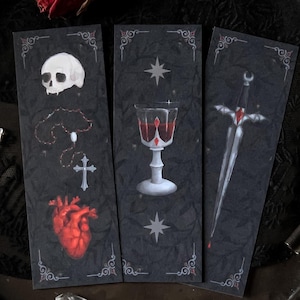 Ensemble de 3 signets vampire | Goth, gothique, sorcière, vampire, Halloween, tête de mort, université sombre, effrayant, cadeau, recyclé, Witchcore, RPG, fantastique