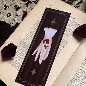 Victorian Glove Bookmark| Illustrated bookmarks | Dark academia bookmark | | Gothic Bookmarks | Recycled bookmark | Cozy bookmark | Goth