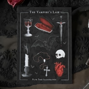 postale de vampire | Gothique, Goth, Halloween, Tête de mort, Coeur, cercueil, Chauve-souris, Vampy, Sorcière, Fantaisie, RPG, Papeterie, Recyclé
