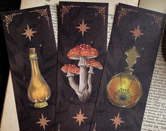 Mushroom Bookmark Illustrated Bookmark Dark Academia Bookmark Witch Bookmark  Recycled Bookmark Cottagecore Cozy Bookmark -  Norway