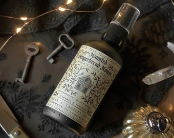 Haunted Gingerbread House Room Spray - Yule, Christmas, Gothic, witchy, spooky, sustainable, dark academia, witchcore, vegan, cruelty free