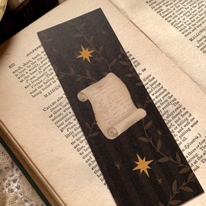 紙の巻物ブックマーク | イラスト入りブックマーク | ダークアカデミアブックマーク | リサイクルブックマーク | スチームパンク | コテージコア | ブック風