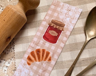 Croissant Bookmark | Cottagecore bookmark | Bread bookmarks | Recycled bookmarks | Spring bookmarks | Bakery | Cottagecore stationery