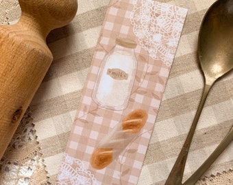 Milk Bread Bookmark | Cottagecore bookmark | Bread bookmarks | Recycled bookmarks | Spring bookmarks | Bakery | Cottagecore stationery