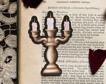 Candelabra Vinyl Sticker - Gothic stickers | Dark academia stickers | bookish stickers | victorian stickers | victoriana | goth