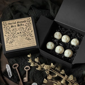 Burial Ground Soy Wax Melts - Gothic wax melts, ghost, skull, witchy, spooky, incense, soy, eco, sustainable, dark academia, witchcore