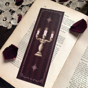 Candelabra Bookmark | Illustrated bookmarks | Dark academia bookmark | Victorian Gothic Bookmarks | Recycled bookmark | Cozy bookmark | Goth