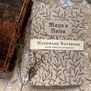 Beige Custom Notebook / Sketchbook | Thorns | Customisable | Nature Stationery | Dark academia Notebook | Cottagecore Notebook | Gothic