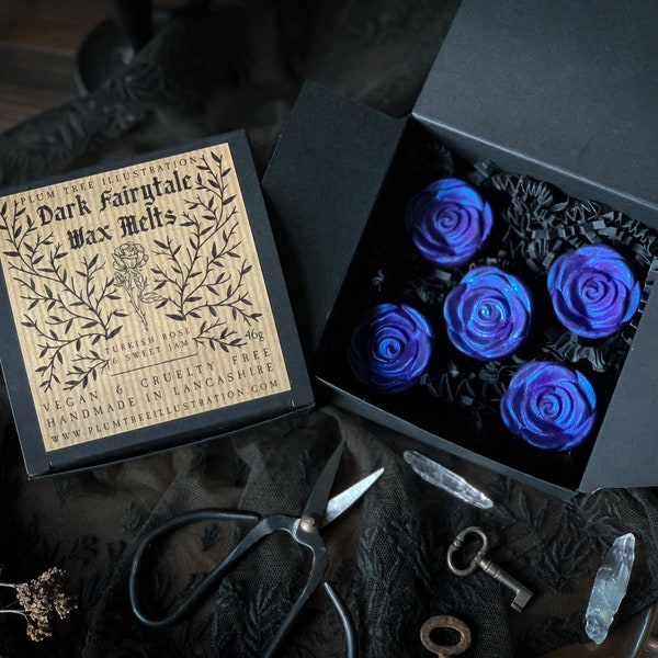 Dark Fairytale Soy Wax Melts - Rose et confiture sucrée, cire gothique fond, sorcière, effrayante, goth, soja, éco, durable, dark academia, witchcore