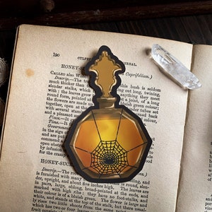 Spider Web Bottle Vinyl Sticker - Gothic Sticker | Halloween sticker | Witch Sticker | Witchy | RPG Potion | Fantasy | Dark academia Sticker