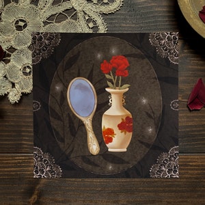 Rose Vase Art Print / Stampe d'arte gotica / stampa artistica accademia scura / Decorazione murale / Vittoriano / Arredamento parete Goth / Arte spettrale / Galleria a parete