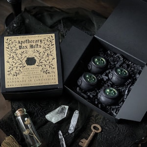 Apothecary Cauldron Wax Melts - Gothic wax melts, ghost, witchy, spooky, patchouli, soy, eco, sustainable, dark academia, witchcore