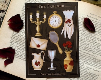 Victorian Parlour Postcard - | Gothic Postcard | Dark academia | Gothic | Postcard print |  Eco postcard | Goth postcard |  Recycled