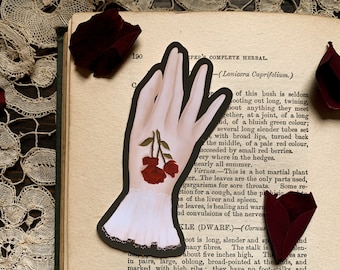 Victorian Glove Vinyl Sticker - Gothic stickers | Dark academia stickers | bookish stickers | victorian stickers | victoriana | goth