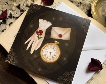 Victorian Parlour Grußkarte - Blankokarte | Viktorianische Karte | Vintage Karte | Dunkle Akademiker | Gotik | Gothic Karte | Victoriana | Eco-Karte
