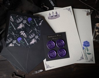 Dark Fairytale Letter Writing Set with Wax Seals | Stationery Set | RPG | Fantasy | Writing Paper | Dark academia | Bookish | Goth | Gothic