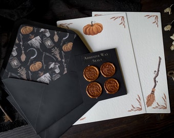 Harvest Letter Writing Set with Wax Seals | Stationery Set, Fantasy, Writing Paper, Halloween, Dark academia, Bookish gift, Goth, goblincore