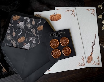 Ensemble d'écriture de lettres Harvest avec sceaux de cire | Ensemble de papeterie, Fantaisie, Papier à lettres, Halloween, Dark academia, Cadeau livresque, Goth, goblincore