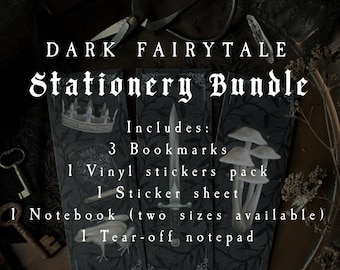 Dark Fairytale Stationery Bundle | Magical Stationery Set | Witchy | Dark academia | Goblincore | Fantasy | RPG | Gothic | Knightcore