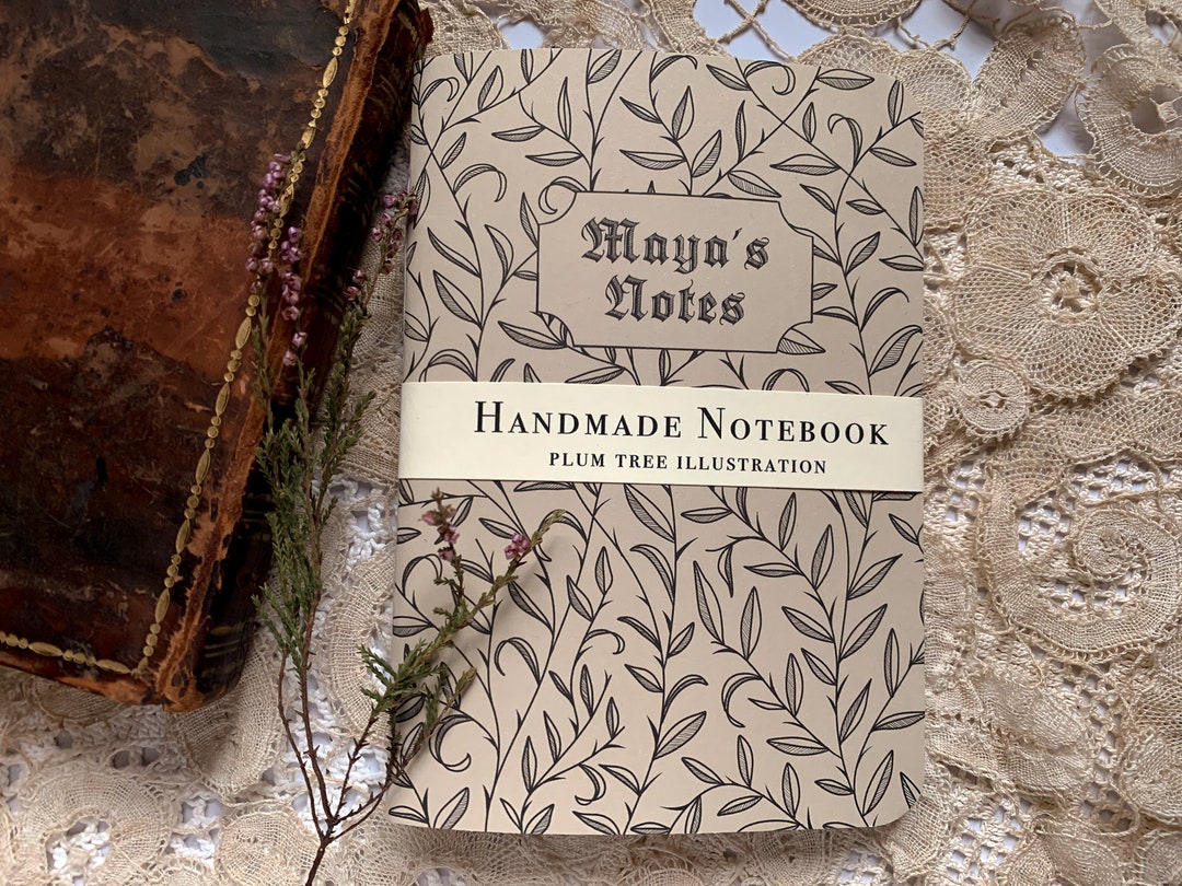Beige Custom Notebook / Sketchbook | Thorns | Customisable | Nature ...