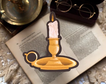 Candle Vinyl Sticker - Cozy stickers | Dark academia stickers | Cottagecore stickers | Library Sticker | Bookish Stickers | Stationery |