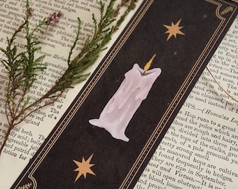 Candle Bookmark | Illustrated bookmark | Dark academia bookmark | Witch bookmark | Recycled bookmark | Cottagecore bookmark | Cozy bookmark
