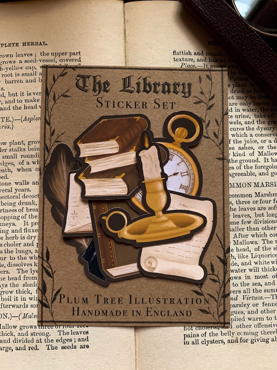 Library Sticker Set Dark Academia Stickers Bookish Sticker Vintage Book  Sticker Cottagecore Stickers Light Academia Stationery 