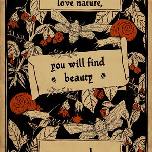 Van Gogh Quote Illustration - Nature quote illustration poster, Matte art print, A5, A6
