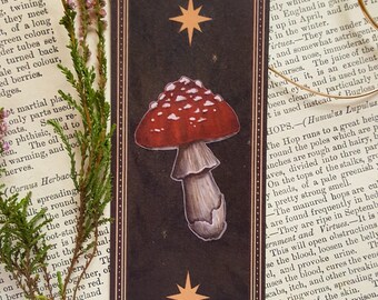 Mushroom Bookmark Illustrated Bookmark Dark Academia Bookmark Witch Bookmark  Recycled Bookmark Cottagecore Cozy Bookmark -  Norway