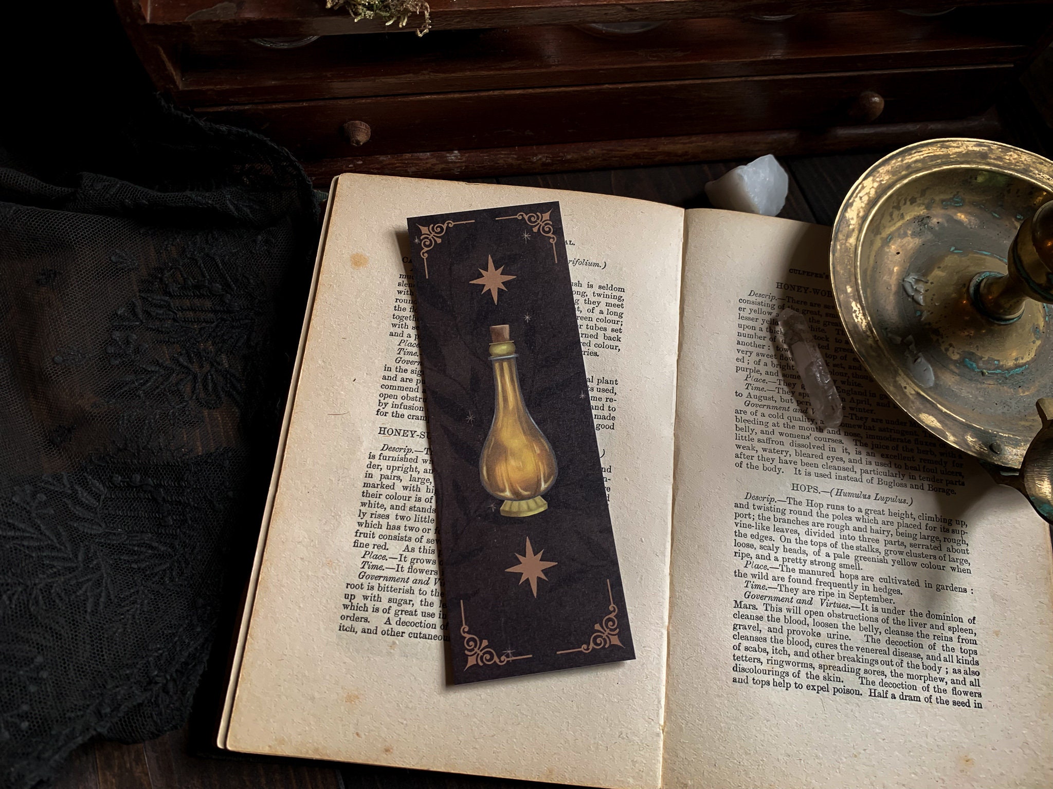 Potion Bottle Bookmark Dark Academia Bookmarks Spooky Etsy