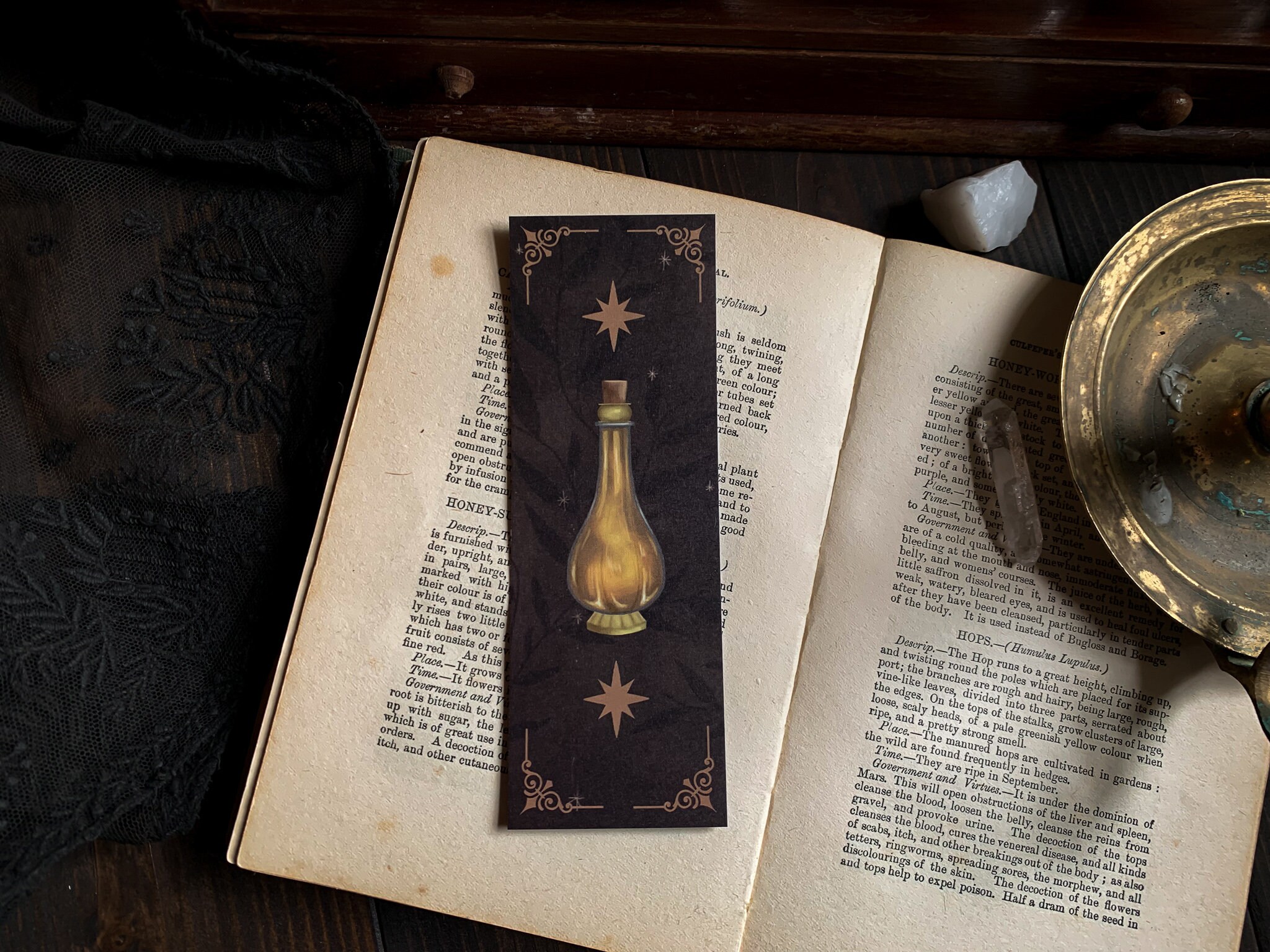 Potion Bottle Bookmark Dark Academia Bookmarks Spooky Etsy