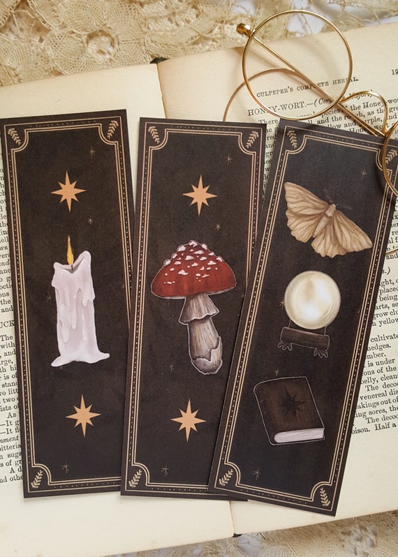 Mushroom Bookmark Illustrated Bookmark Dark Academia Bookmark Witch Bookmark  Recycled Bookmark Cottagecore Cozy Bookmark -  Norway