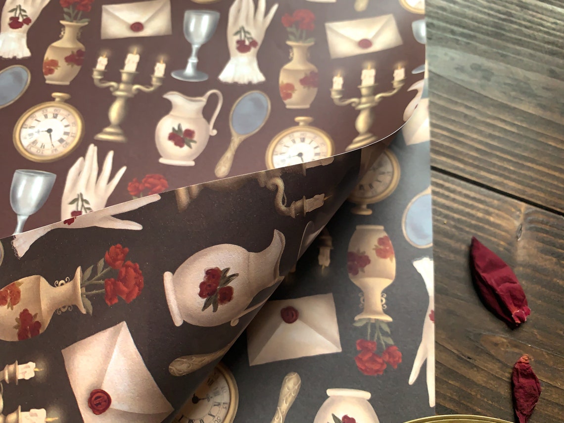 Victorian Gothic Gift Wrap Sheet Luxury Wrapping Paper Etsy New Zealand